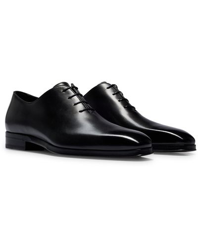 BOSS by HUGO BOSS In Italien gefertigte Oxford-Schuhe aus Leder mit Signature-Innenfutter - Schwarz