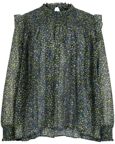 BOSS Regular-Fit Bluse aus bedrucktem Krepp-Georgette - Grün