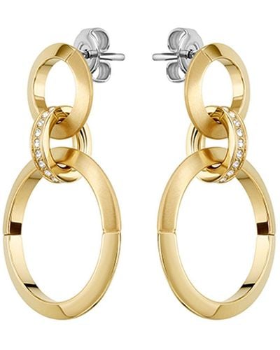 BOSS Triple-ring Earrings With Crystal Studs - Metallic