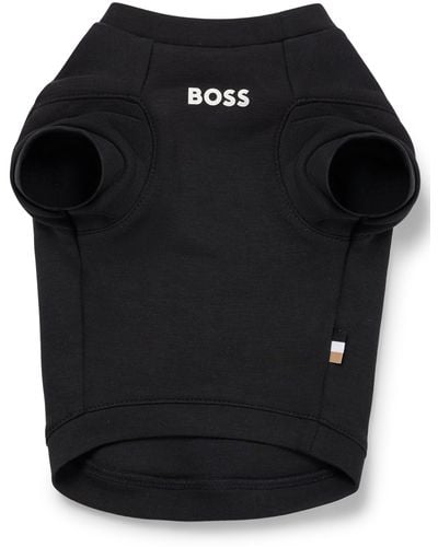 BOSS Jersey Hondenshirt Van Een Katoenmix - Zwart