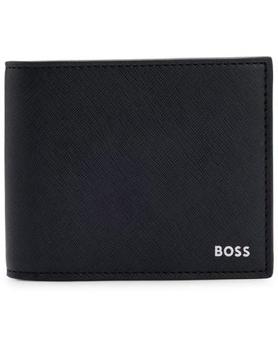 BOSS Structured Trifold Wallet With Signature Trims - White