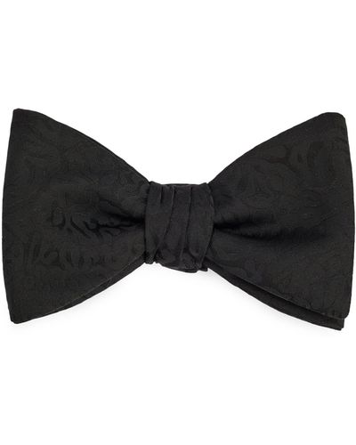 HUGO Silk-blend Bow Tie With Animal Jacquard - Black