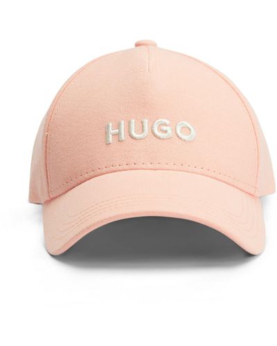 HUGO Cotton-twill Cap With Embroidered Logo And Snap Closure - Pink