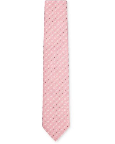 BOSS Silk-blend Tie With Jacquard Pattern - Pink