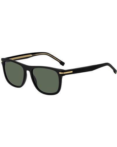 BOSS Black-acetate Sunglasses With Gold-tone Hardware