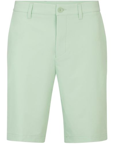 BOSS Slim-Fit Shorts aus bügelleichtem Vier-Wege-Stretch - Grün