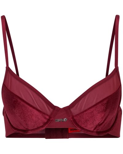 HUGO Mixed-material Underwired Bra With Foil Logo