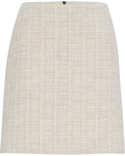 BOSS Minirock aus Tweed mit Reißverschluss hinten - Weiß