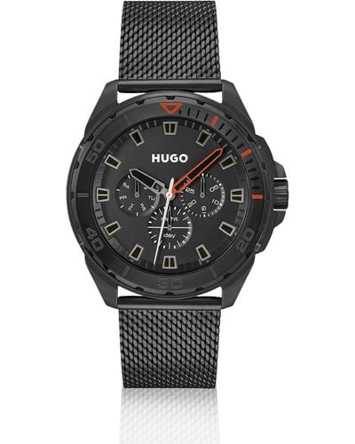 HUGO Mesh-bracelet Watch With Black Dial