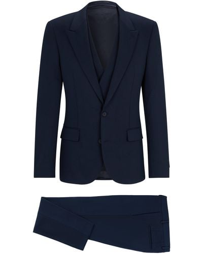 HUGO Slim-Fit Anzug aus Performance-Stretch-Gewebe - Blau