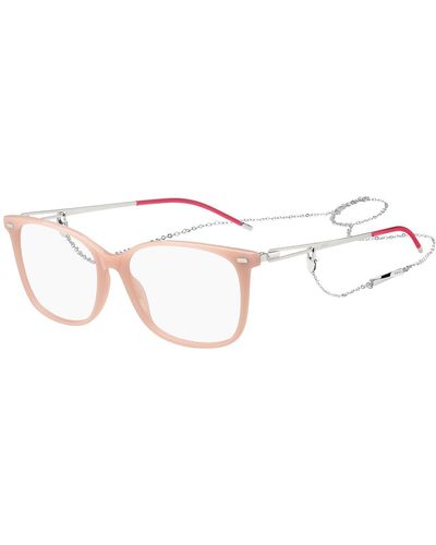 BOSS Pink-acetate Optical Frames With Branded Chain