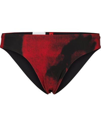 HUGO Seasonal-print Bikini Bottoms With Logo Detail - Red