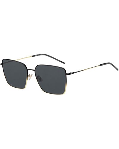 BOSS Tubular-temple Sunglasses With Black-gold Gradients - Blue