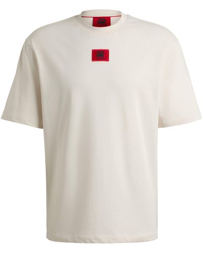 HUGO X Rb Relaxed-fit T-shirt Met Kenmerkend Stierdessin - Wit