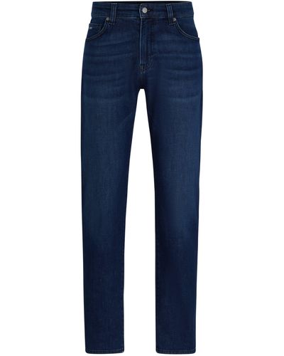 BOSS Regular-fit Jeans Van Comfortabel Blauw Stretchdenim