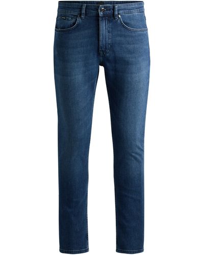BOSS Blaue Slim-Fit Jeans aus bequemem Stretch-Denim