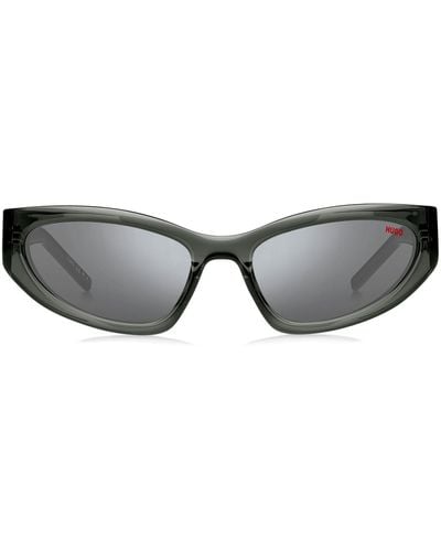 HUGO Sonnenbrille aus grauem Acetat mit 3D-Monogrammen - Schwarz