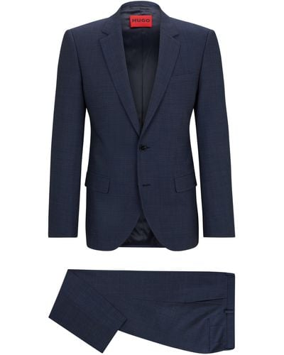 HUGO Slim-Fit Anzug aus Stretch-Twill - Blau