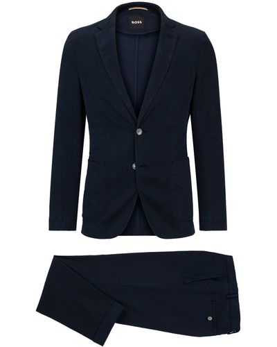 BOSS Slim-fit Pak Van Stretchmateriaal Met Katoen - Blauw