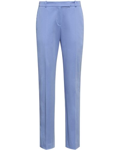 HUGO Regular-Fit Hose aus Stretch-Baumwolle in Cropped-Länge - Blau