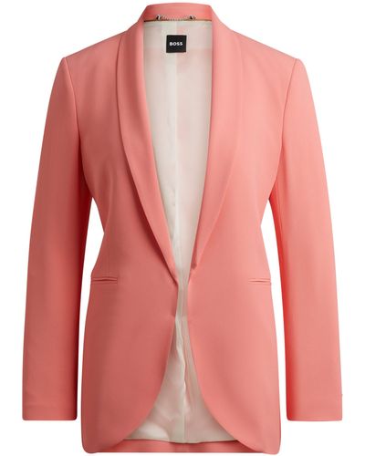 BOSS Regular-Fit Blazer ohne Verschluss - Pink