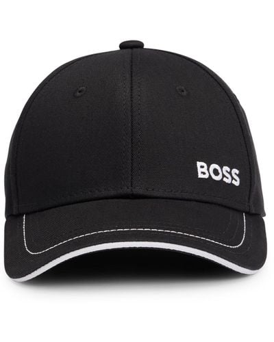 BOSS Cap aus Baumwoll-Twill mit Logo-Detail - Schwarz
