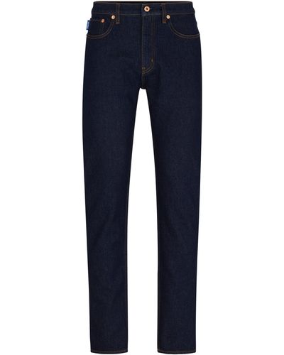 HUGO Slim-fit jeans in dark-blue stretch denim - Blau