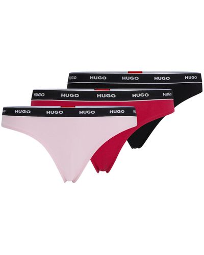 HUGO - Three-pack of briefs in microfibre with lace trim