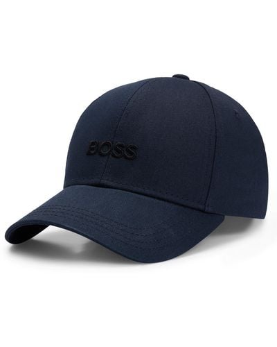 BOSS Cotton-twill Cap With Embroidered Logo - Blue