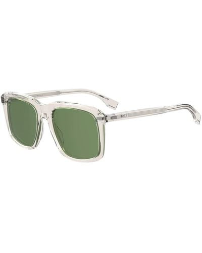 BOSS Clear-acetate Sunglasses With Green Lenses