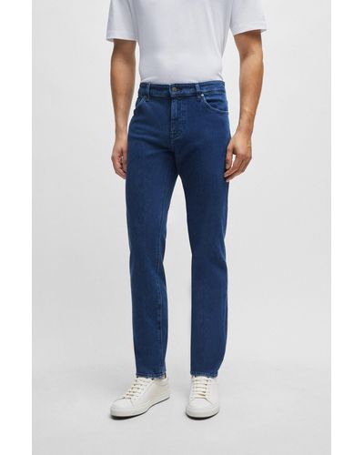 BOSS Regular-fit Jeans In Blue Comfort-stretch Denim