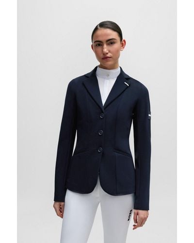 BOSS Equestrian Show Jacket With Logo Patch - Blue