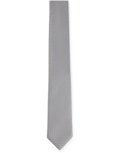 BOSS by HUGO BOSS Gemusterte Krawatte aus reiner Seide - Weiß