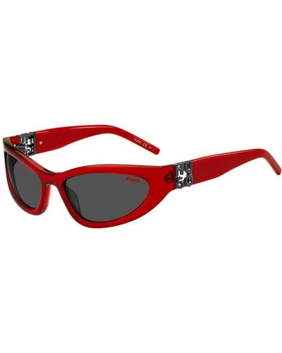 HUGO Red-acetate Optical Frames With 3d Monogram Men's Eyewear