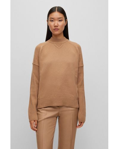 BOSS Virgin-wool Sweater - Brown