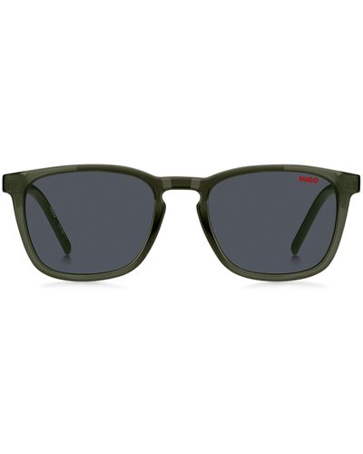 HUGO Grüne Sonnenbrille mit gemusterten Bügeln - Schwarz