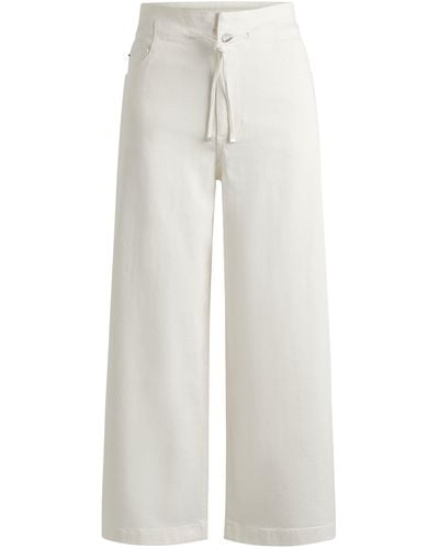 BOSS Relaxed-Fit Hose aus Baumwoll-Mix - Weiß