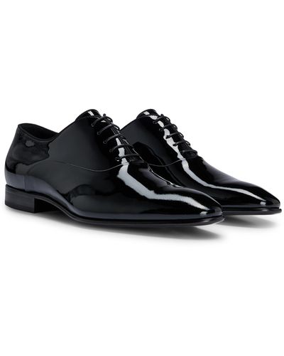 BOSS Leather Oxford Shoes With Leather Lining - Black