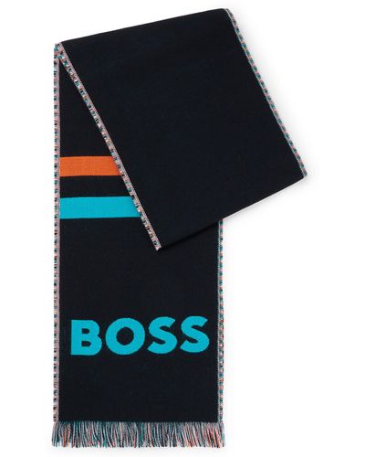 BOSS X Nfl Logo Scarf With Miami Dolphins Branding - Black