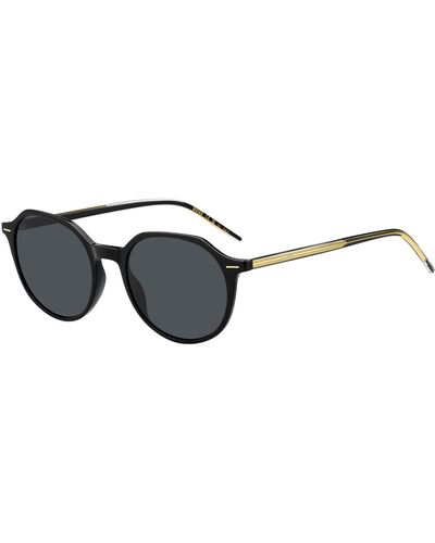 BOSS Black-acetate Sunglasses With Gold-tone Detailing