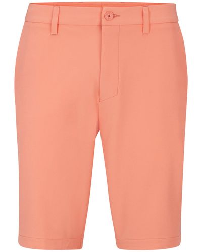 BOSS Slim-Fit Shorts aus bügelleichtem Vier-Wege-Stretch - Orange