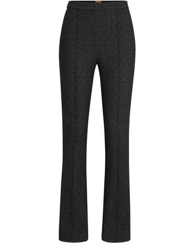 BOSS Slim-Fit Hose aus Stretch-Jersey mit hoher Bundhöhe - Schwarz