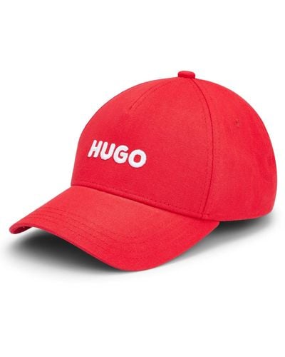 HUGO Cotton-twill Cap With Embroidered Logo And Snap Closure