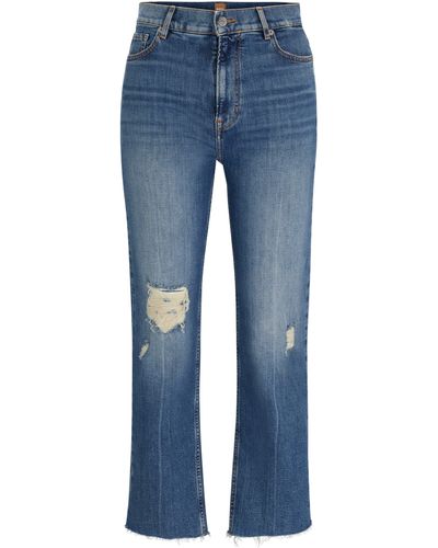 BOSS Slim-Fit Jeans aus blauem Stretch-Denim