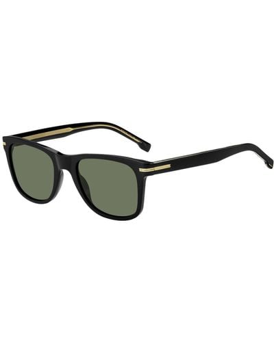 BOSS Black-acetate Sunglasses With Signature Gold-tone Detail