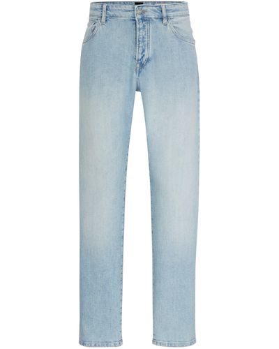 BOSS Regular-fit Jeans Van Blauw Denim Met Mechanische Stretch
