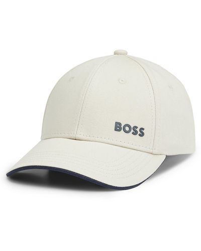 BOSS Cotton-twill Cap With Printed Logo - White