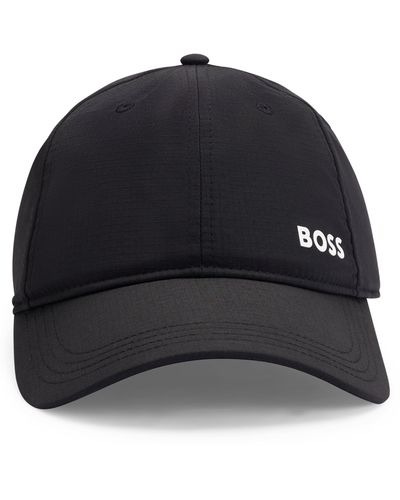 BOSS Logo-Cap aus Ripstop mit sechs Bahnen und UV-Schutz - Schwarz