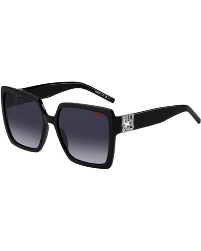 HUGO Black-acetate Sunglasses With Stacked Logo