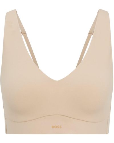 BOSS - Padded triangle bra with monogram pattern and adjustable straps